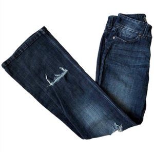 WRANGLER Straight Leg Ripped Jeans, Beautiful Dark Wash Sz 0